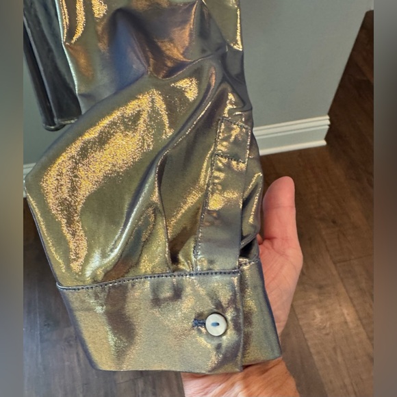 NWT Anthropology Metallic Button-Up Shirt - Picture 11 of 15